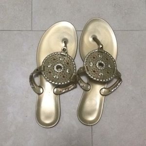 Jack Rogers Gold Sandals Georgica Size 9